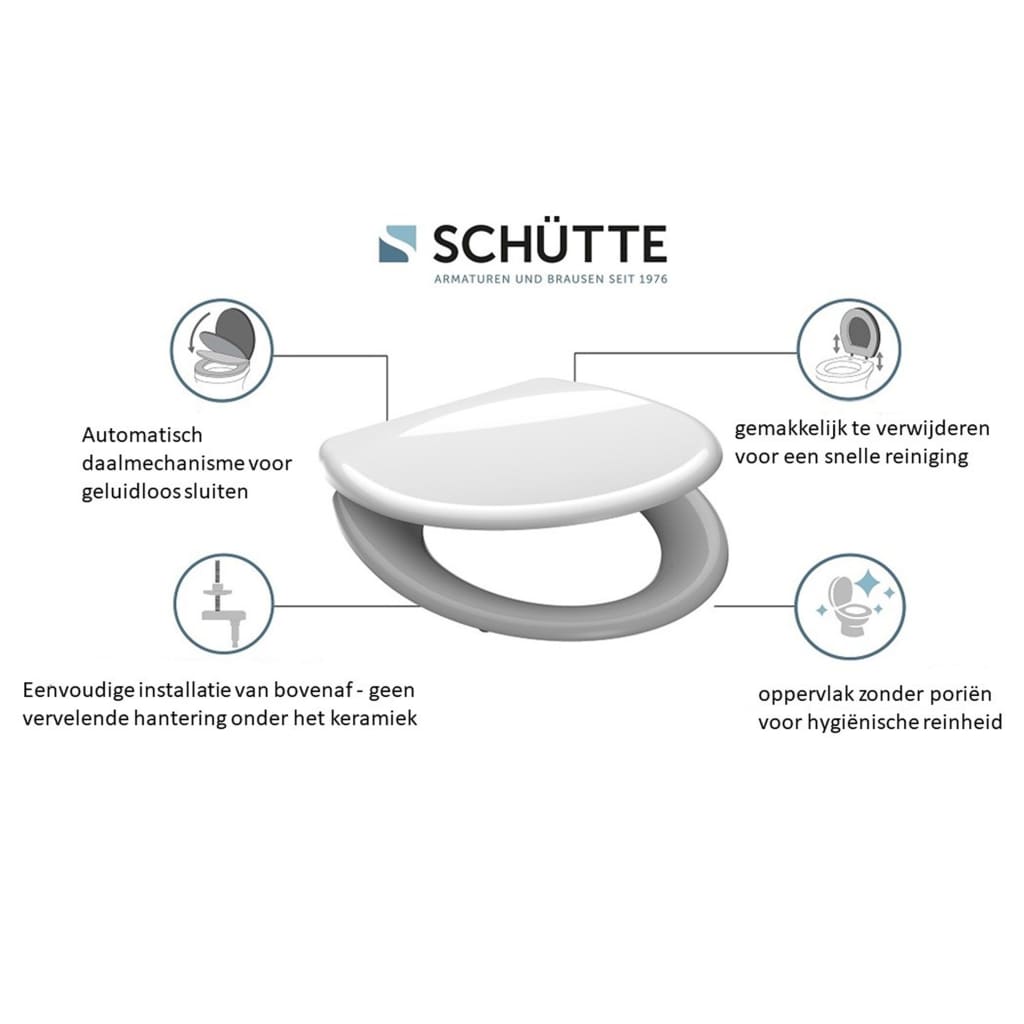 Schütte Duroplast Wc-Istuin Soft-Close Pikavapautustoiminnolla Grey
