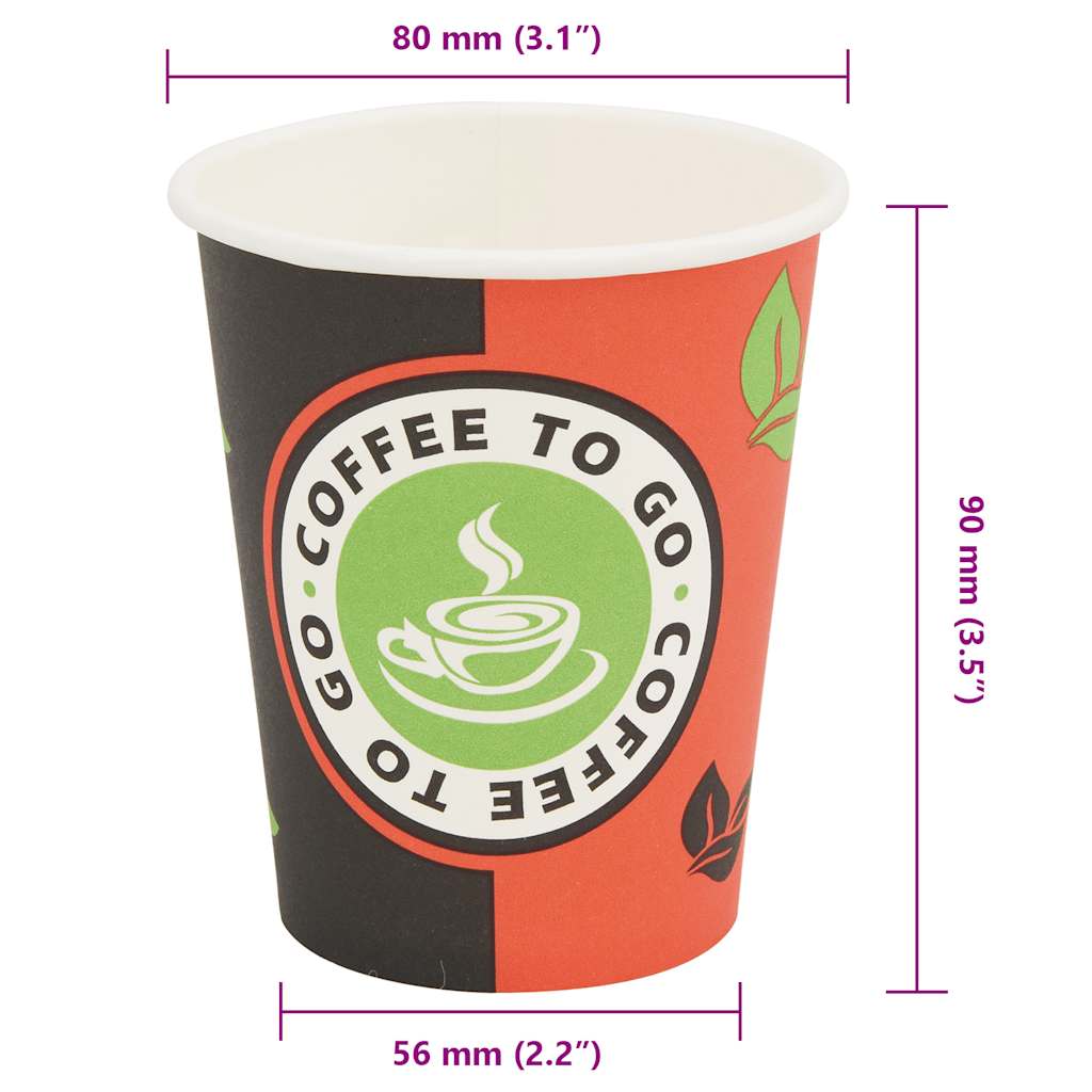 Kertakäyttöiset Kahvikupit 1000 Kpl Paperi 240 Ml (8 Unssia)