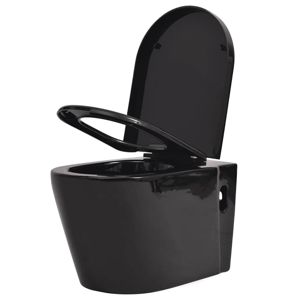 Wc Piilotetulla Vesisäiliöllä Keraaminen Musta