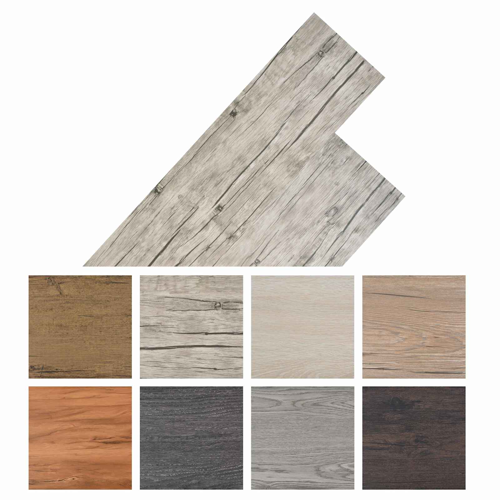 Lattialankut 18 Pcs Harmaa 5,26 M² Polyvinyylikloridi