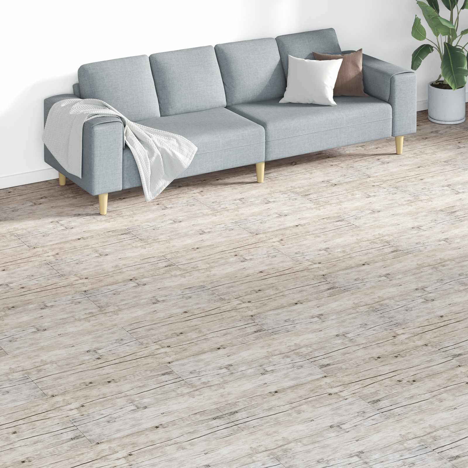 Lattialankut 18 Pcs Harmaa 5,26 M² Polyvinyylikloridi
