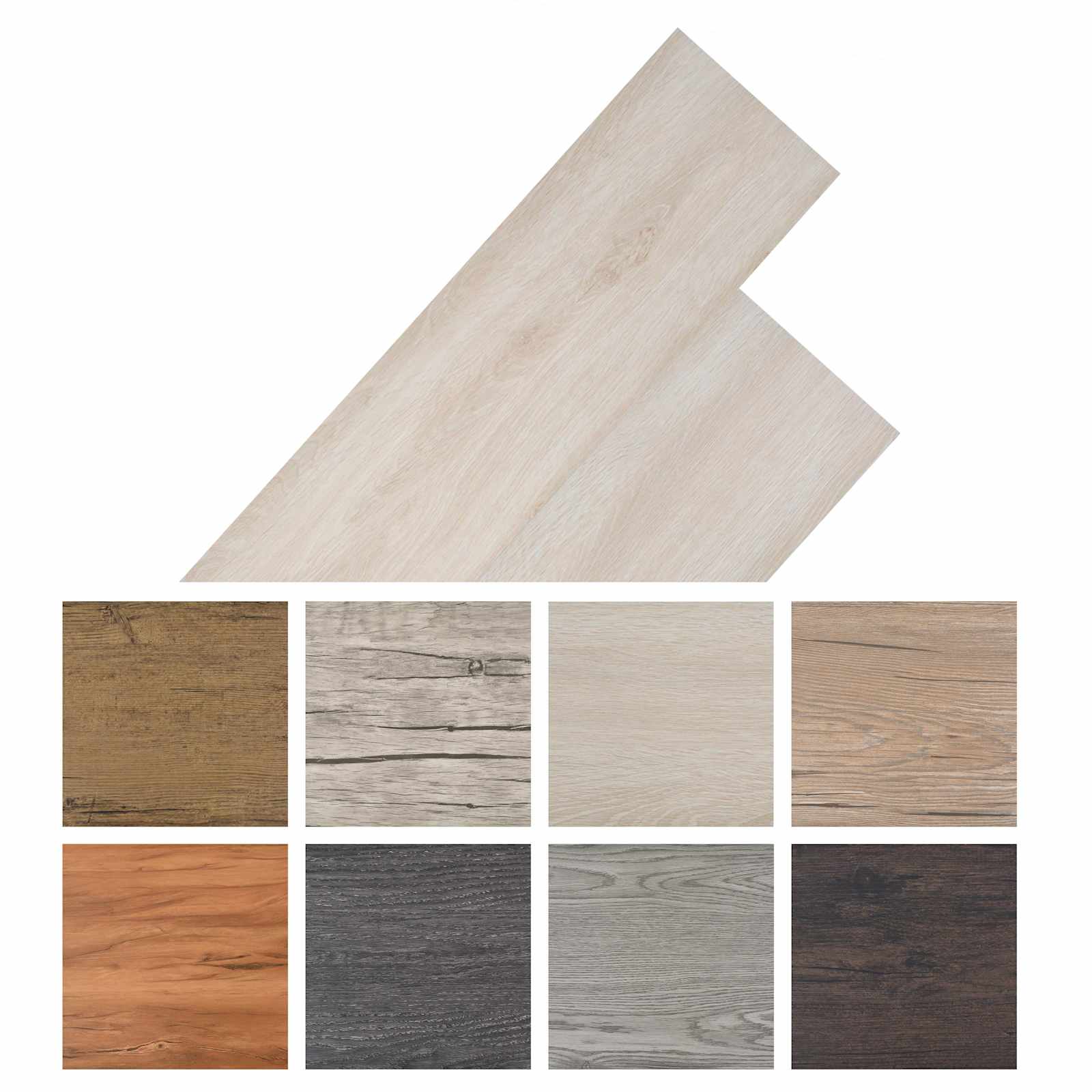 Lattialankut 18 Pcs Valkoinen 5,26 M² Polyvinyylikloridi