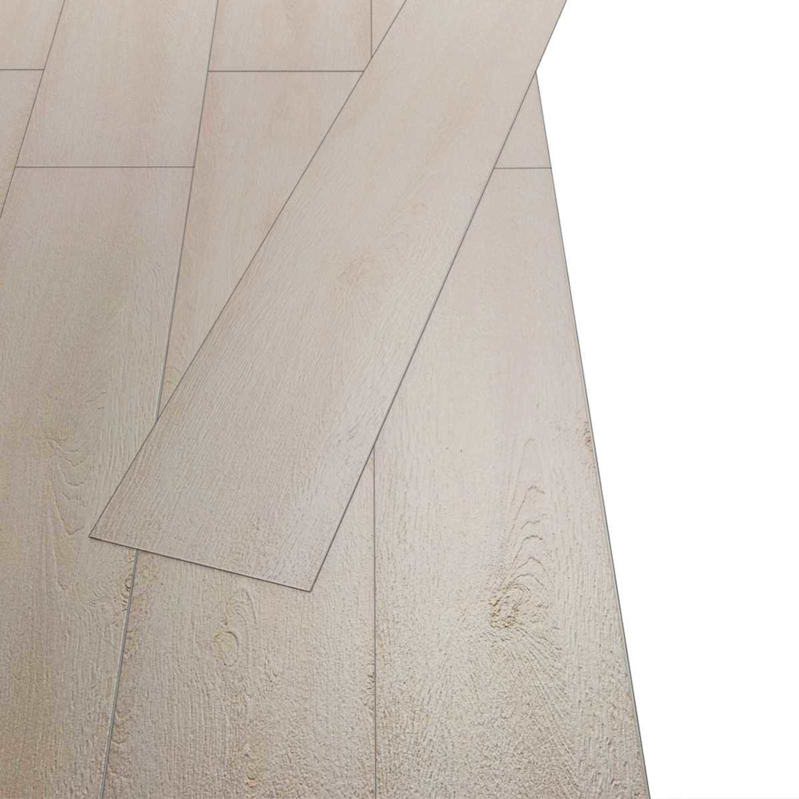 Lattialankut 18 Pcs Valkoinen 5,26 M² Polyvinyylikloridi