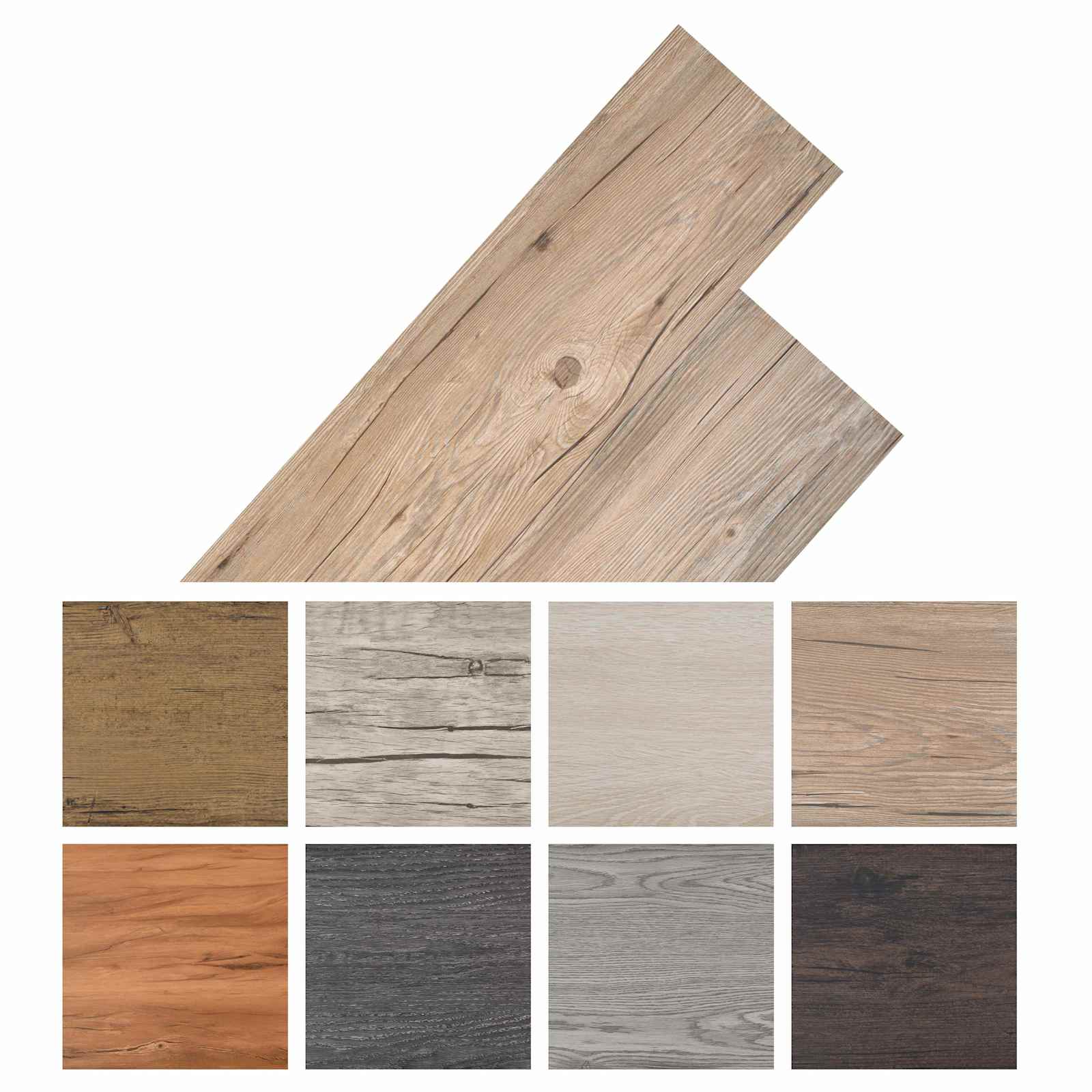 Lattialankut 18 Pcs Ruskea 5,26 M² Polyvinyylikloridi