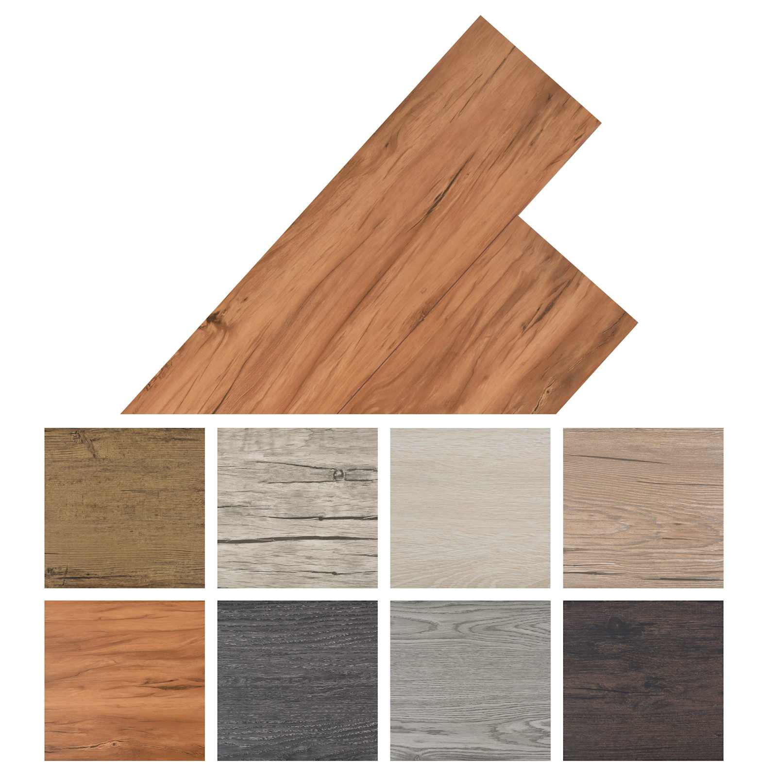 Lattialankut 18 Pcs Ruskea 5,26 M² Polyvinyylikloridi