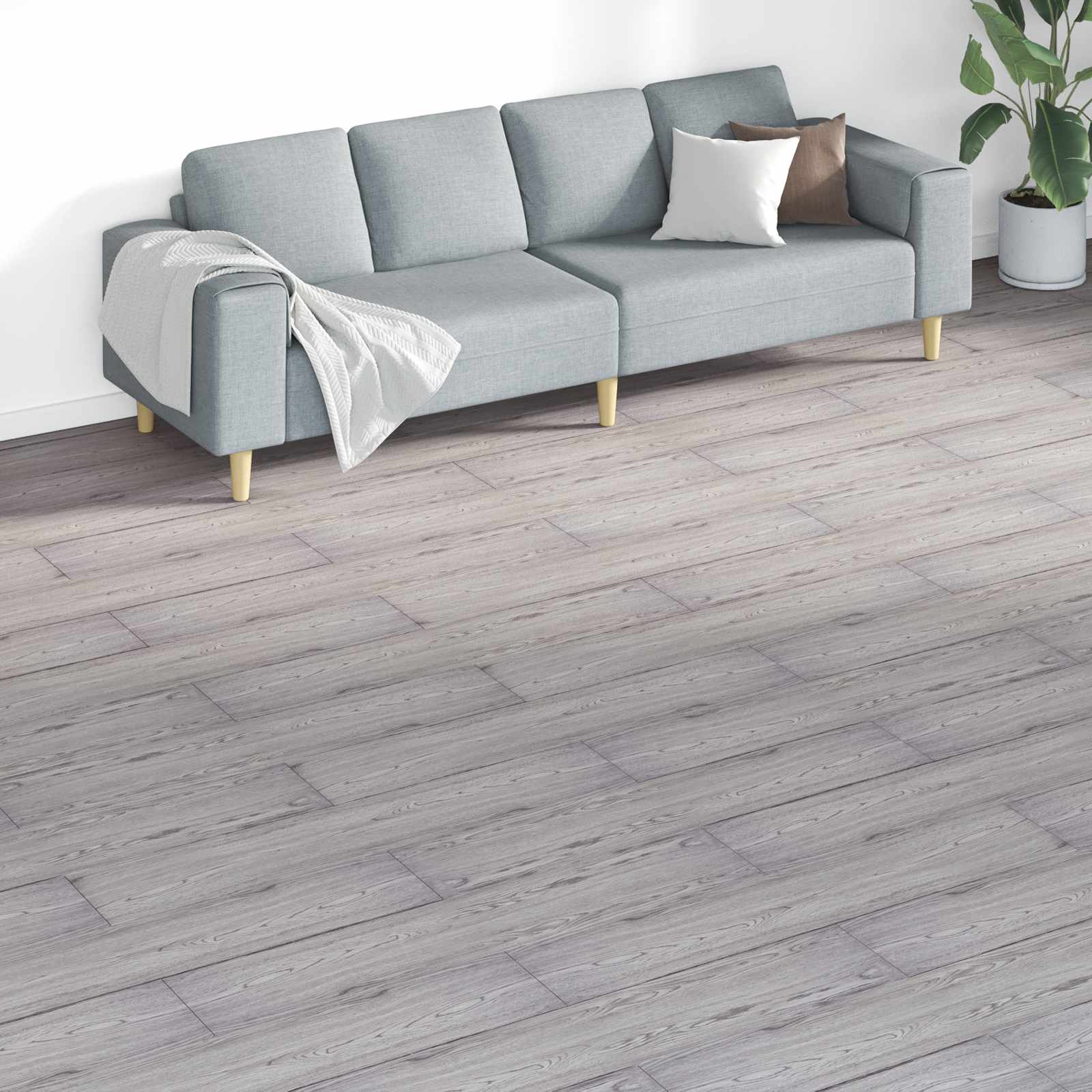 Lattialankut 18 Pcs Tumma Harmaa 5,26 M² Polyvinyylikloridi
