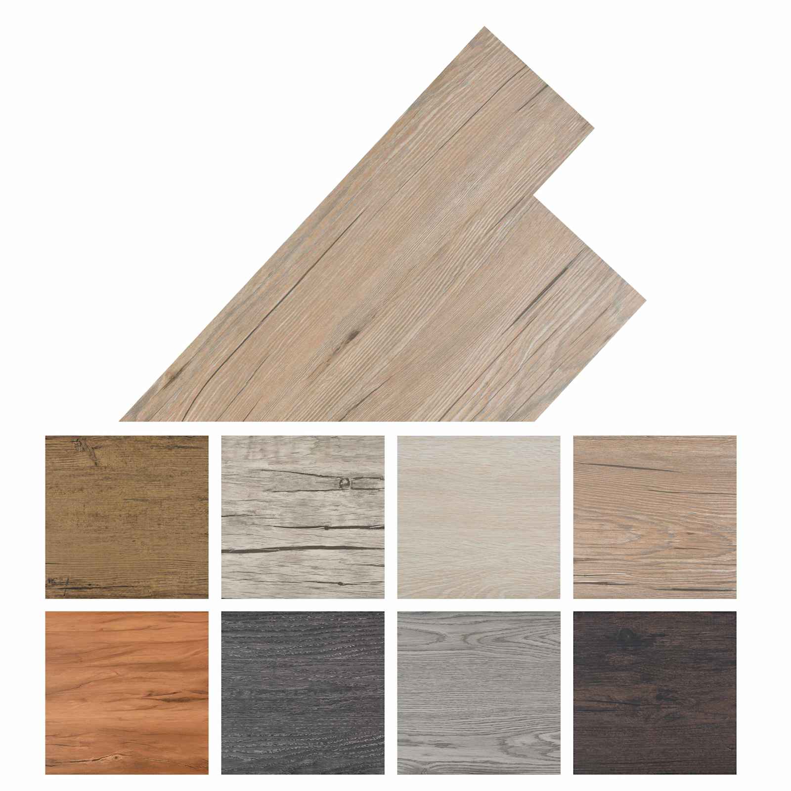 Lattialankut 36 Pcs Tammi Ruskea 5,02 M² Polyvinyylikloridi