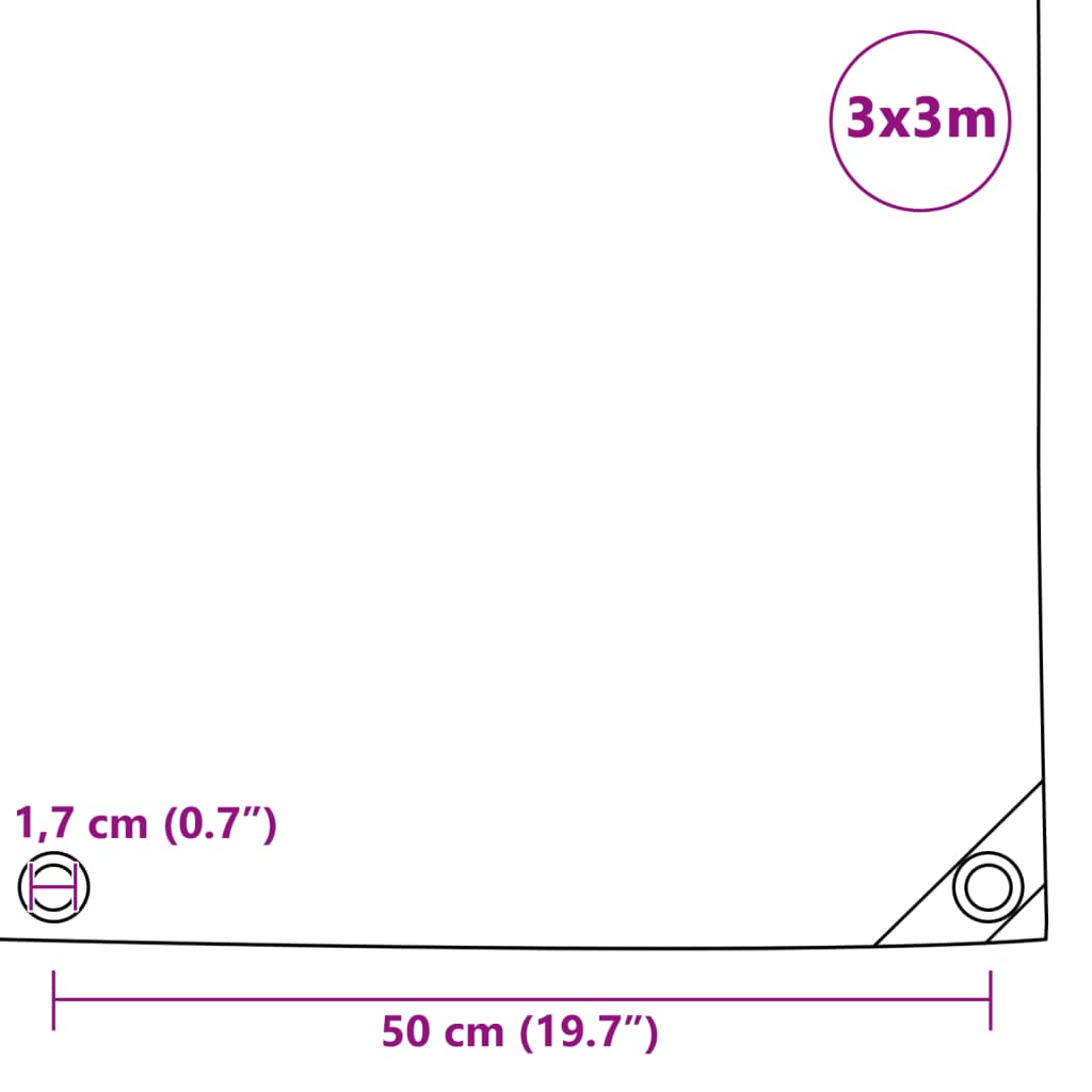 Pressu 650 G/M² 3X3 M Vihreä