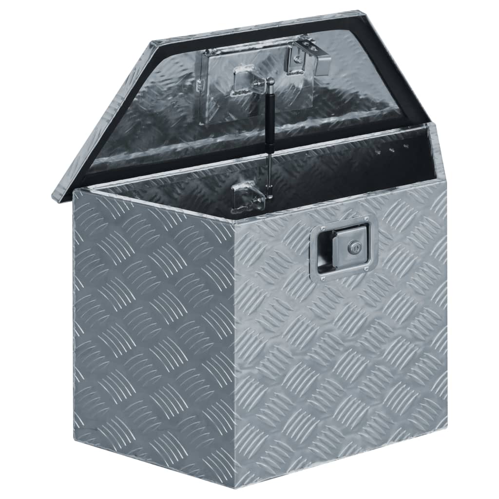 Alumiinilaatikko Puolisuunnikas 70X24X42 Cm Hopea