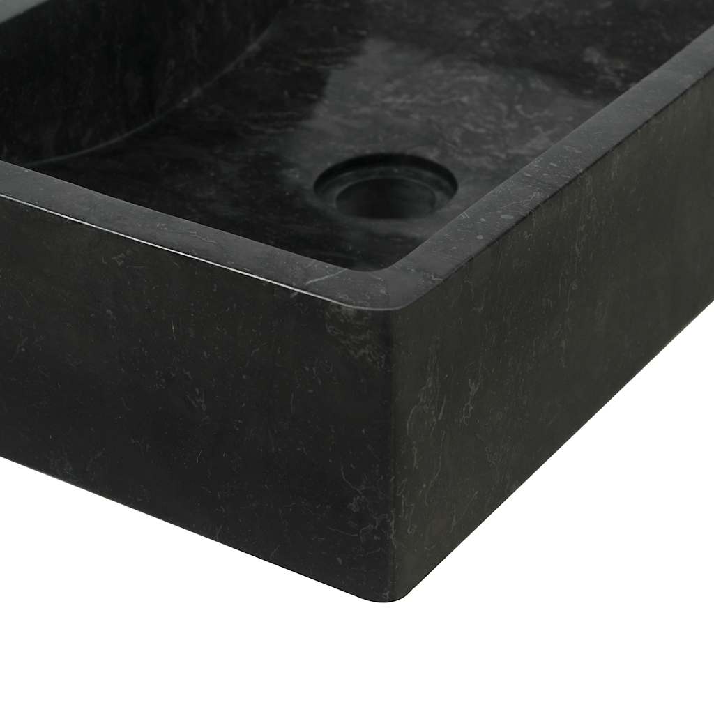 Pesuallas 45X30X12 Cm Marmori Korkeakiilto Musta