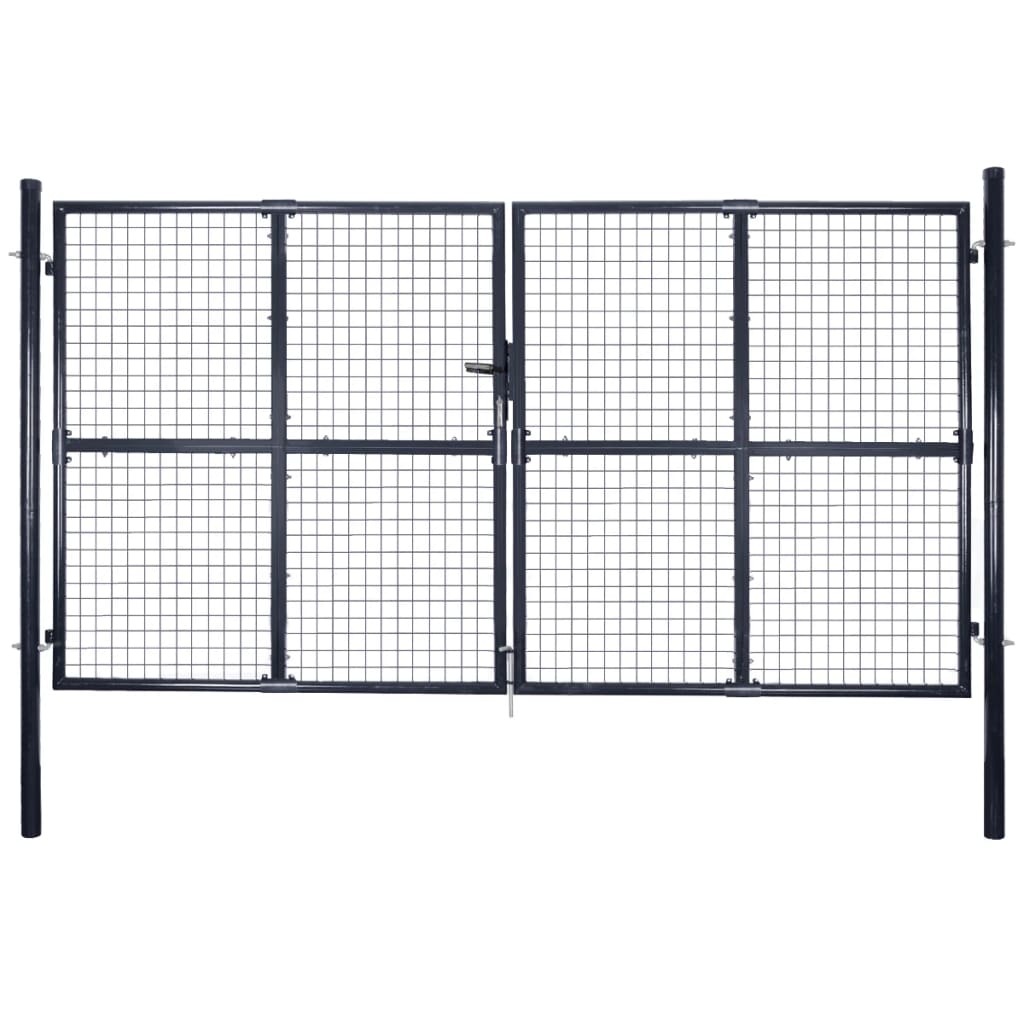 Verkkoportti Puutarhaan Galvanoitu Teräs 300X175 Cm Harmaa