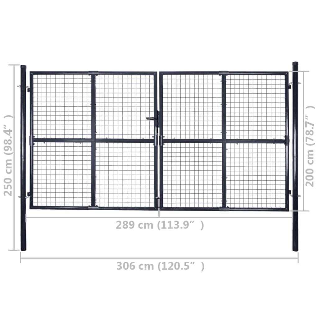 Verkkoportti Puutarhaan Galvanoitu Teräs 300X200 Cm Harmaa