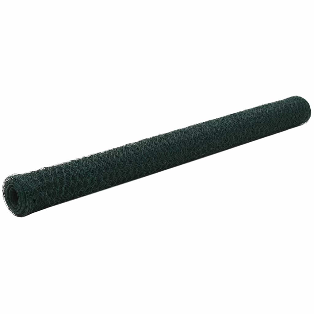 Kanaverkko Teräs Pvc Pinnoitteella 25X1,5 M Vihreä