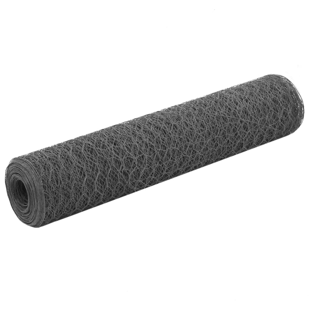 Kanaverkko Teräs Pvc Pinnoitteella 25X0,75 M Harmaa