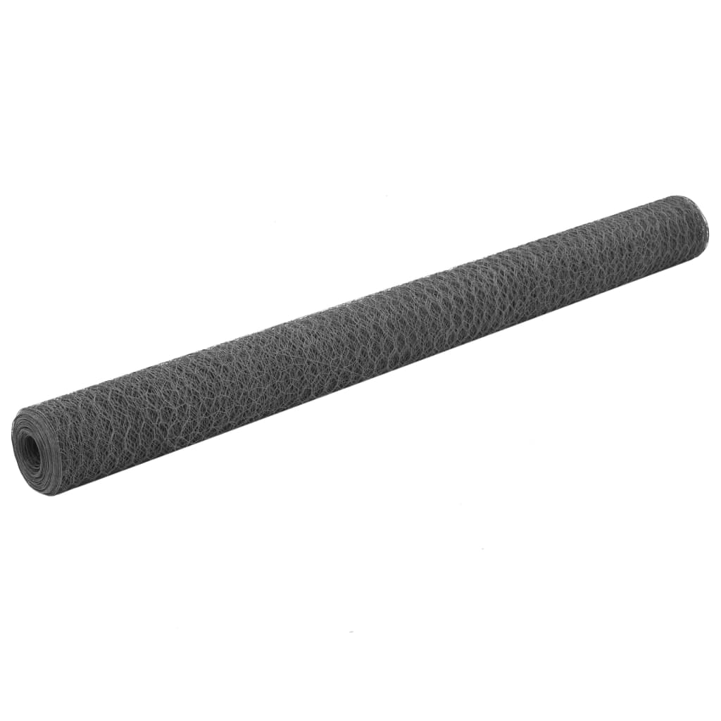 Kanaverkko Teräs Pvc Pinnoitteella 25X1,5 M Harmaa