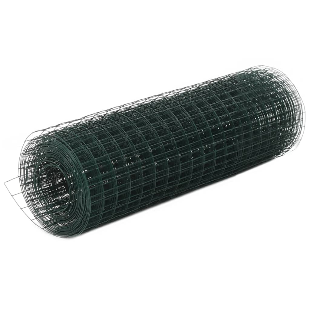 Kanaverkko Teräs Pvc Pinnoitteella 10X0,5 M Vihreä