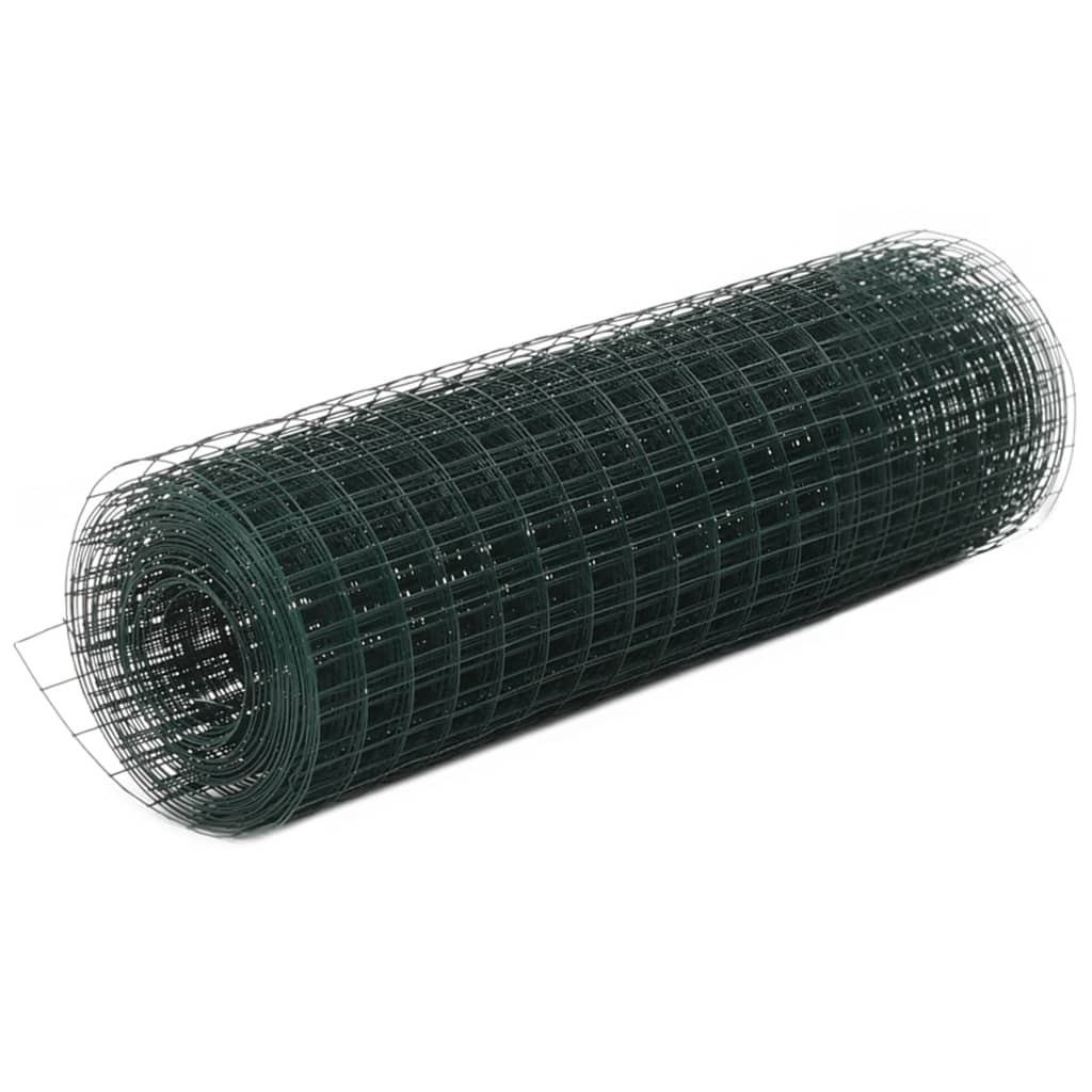 Kanaverkko Teräs Pvc Pinnoitteella 10X0,5 M Vihreä