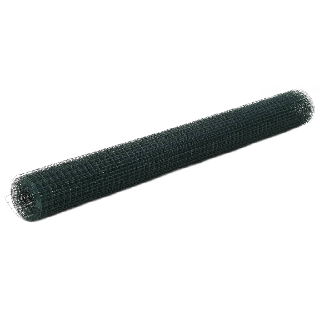 Kanaverkko Teräs Pvc Pinnoitteella 25X1,5 M Vihreä