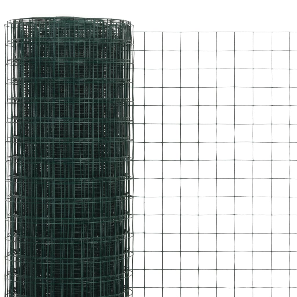 Kanaverkko Teräs Pvc Pinnoitteella 25X1,5 M Vihreä