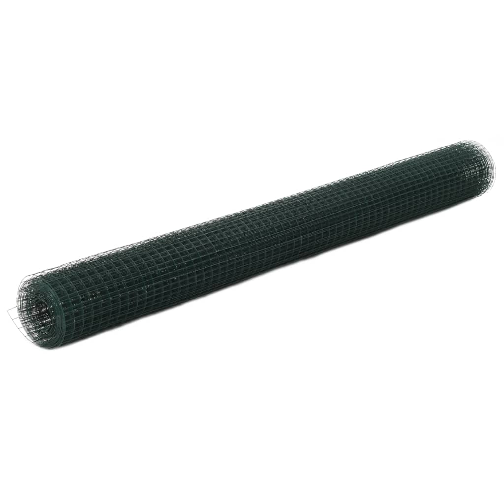 Kanaverkko Teräs Pvc Pinnoitteella 25X1,5 M Vihreä