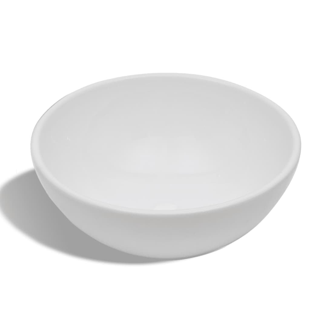 Pesuallas Ja Hana Keramiikka Pyöreä Valkoinen
