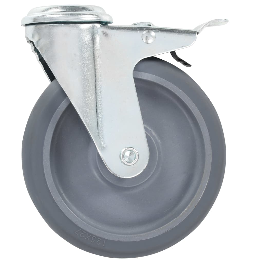 Rullapyörät Pultinrei´illä Ja Kaksoisjarruilla 4 Kpl 125 Mm