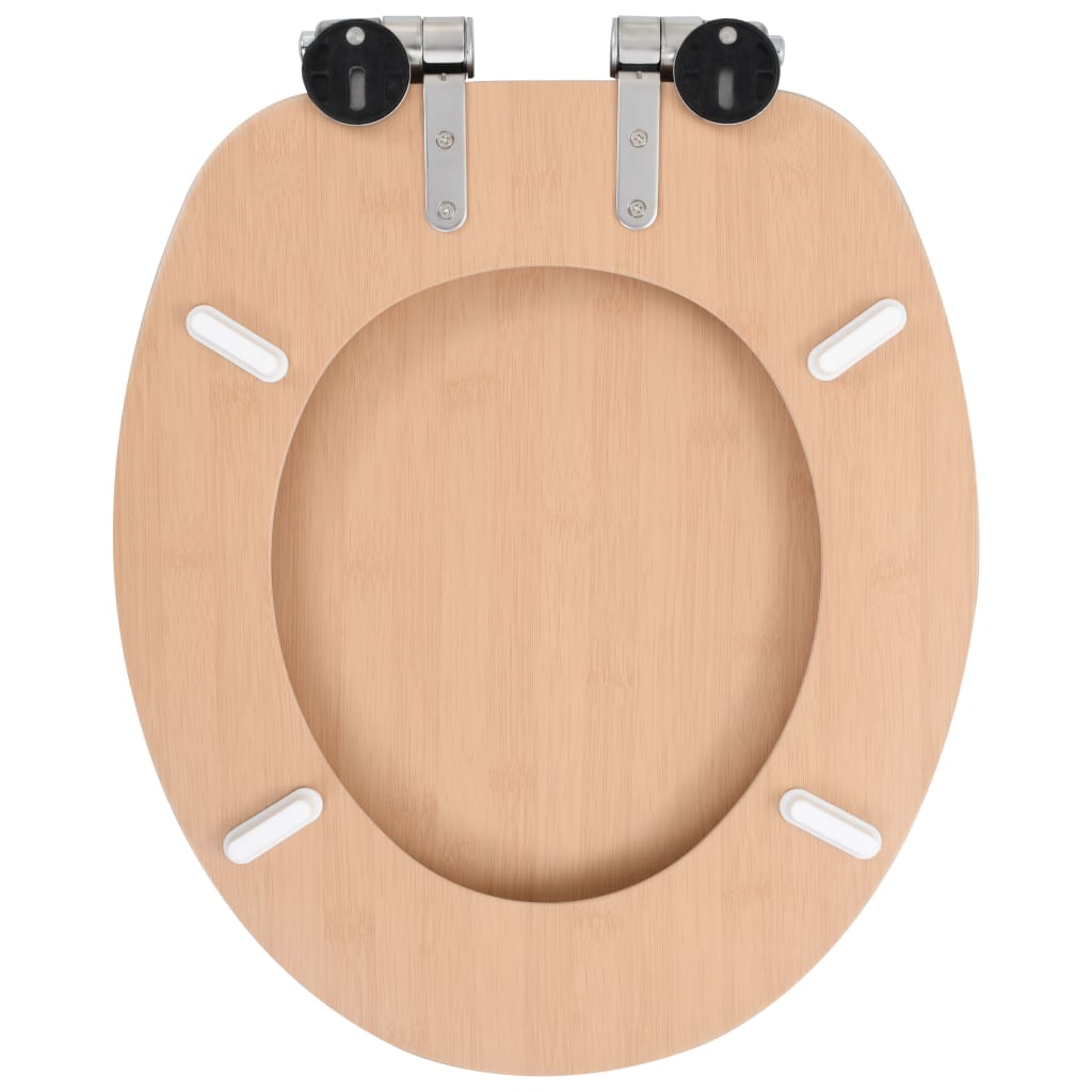 Wc-Istuin Soft Close Kannella Mdf Bambukuvio
