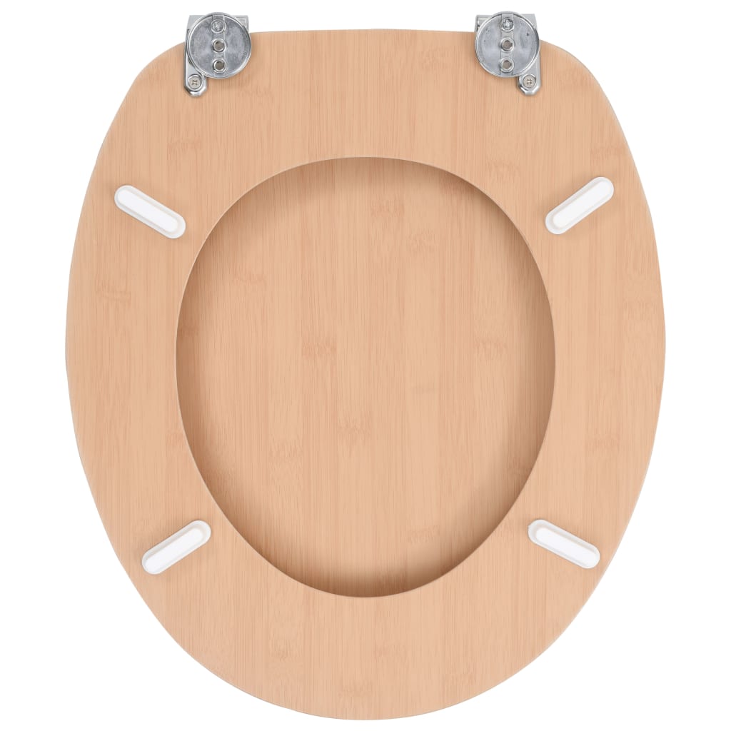 Wc-Istuin Hard Close Kannella Mdf Bambukuvio