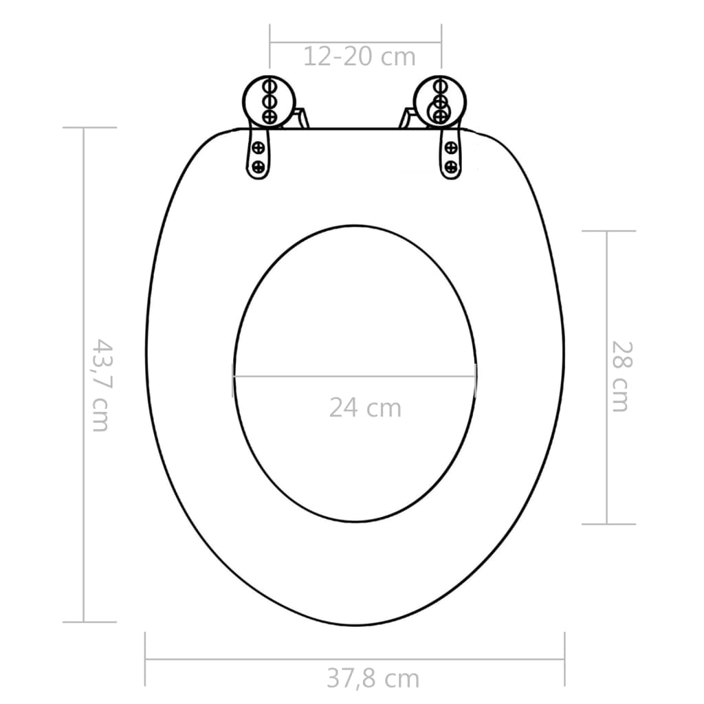 Wc-Istuin Soft Close Kannella Mdf Pikkukivikuvio