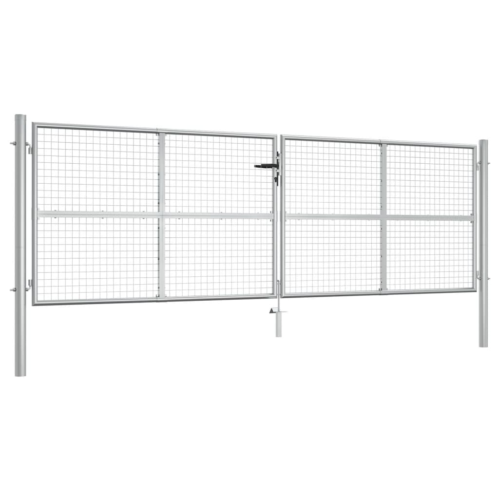 Puutarhan Portti Galvanoitu Teräs 400X125 Cm Hopea