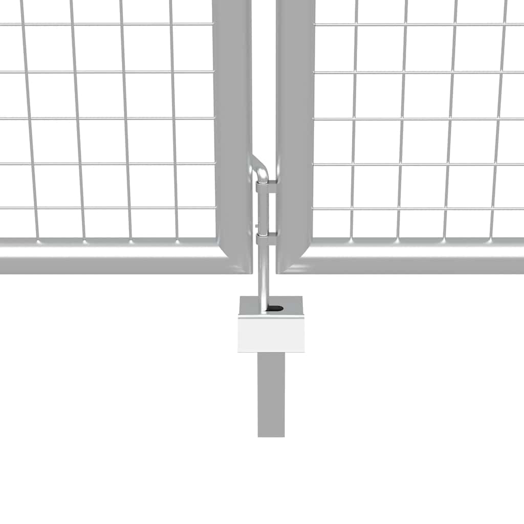 Puutarhan Portti Galvanoitu Teräs 400X150 Cm Hopea