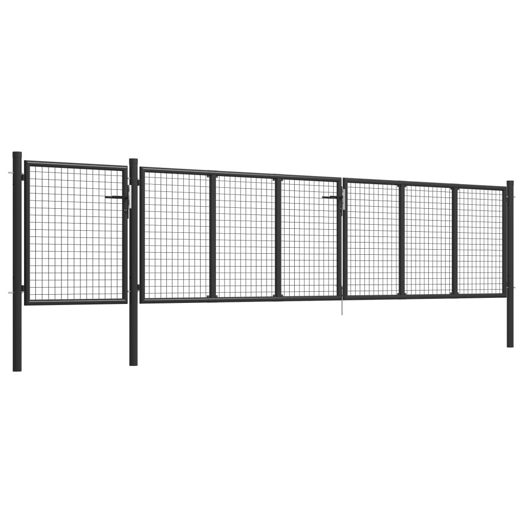 Puutarhaportti Teräs 500X100 Cm Antrasiitti