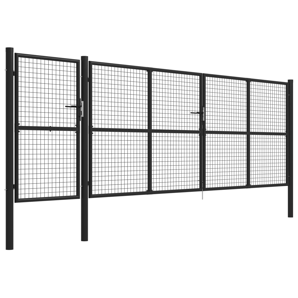 Puutarhaportti Teräs 500X150 Cm Antrasiitti