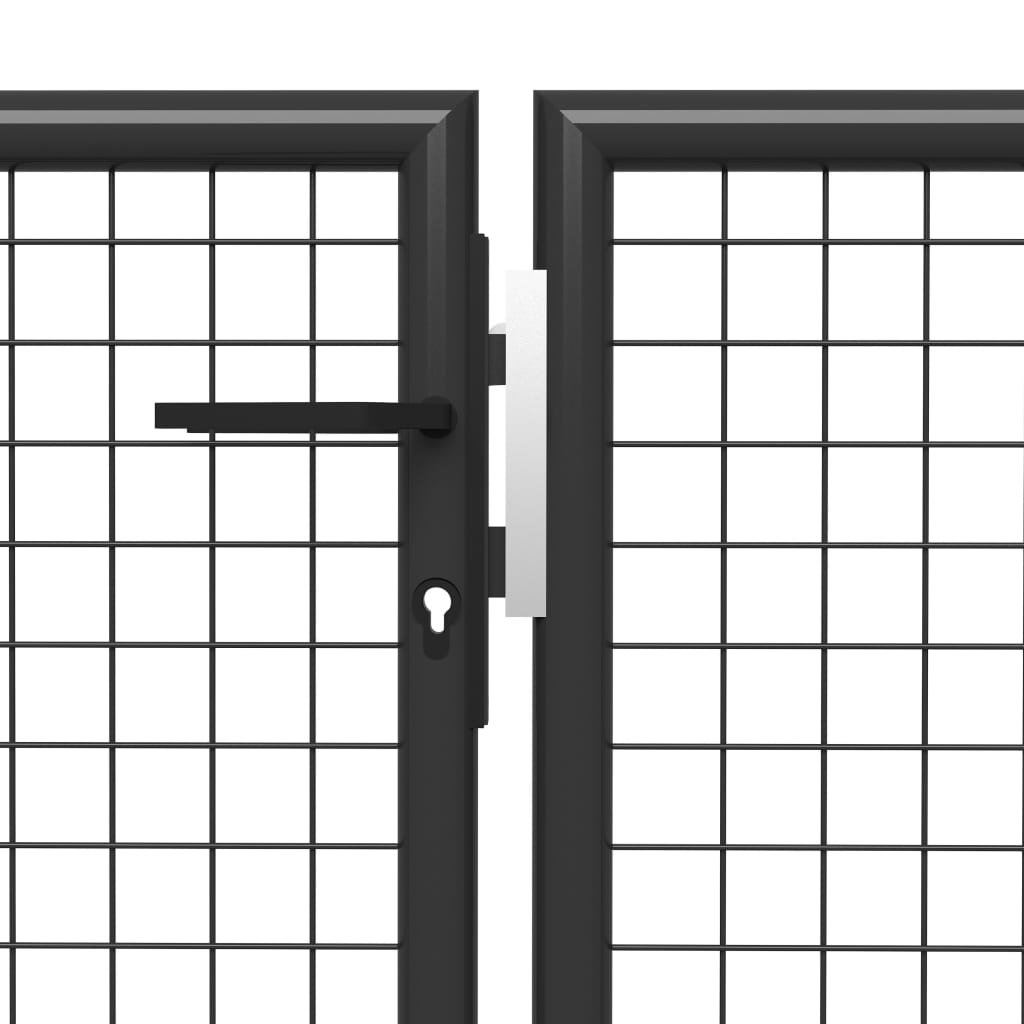 Puutarhaportti Teräs 500X150 Cm Antrasiitti