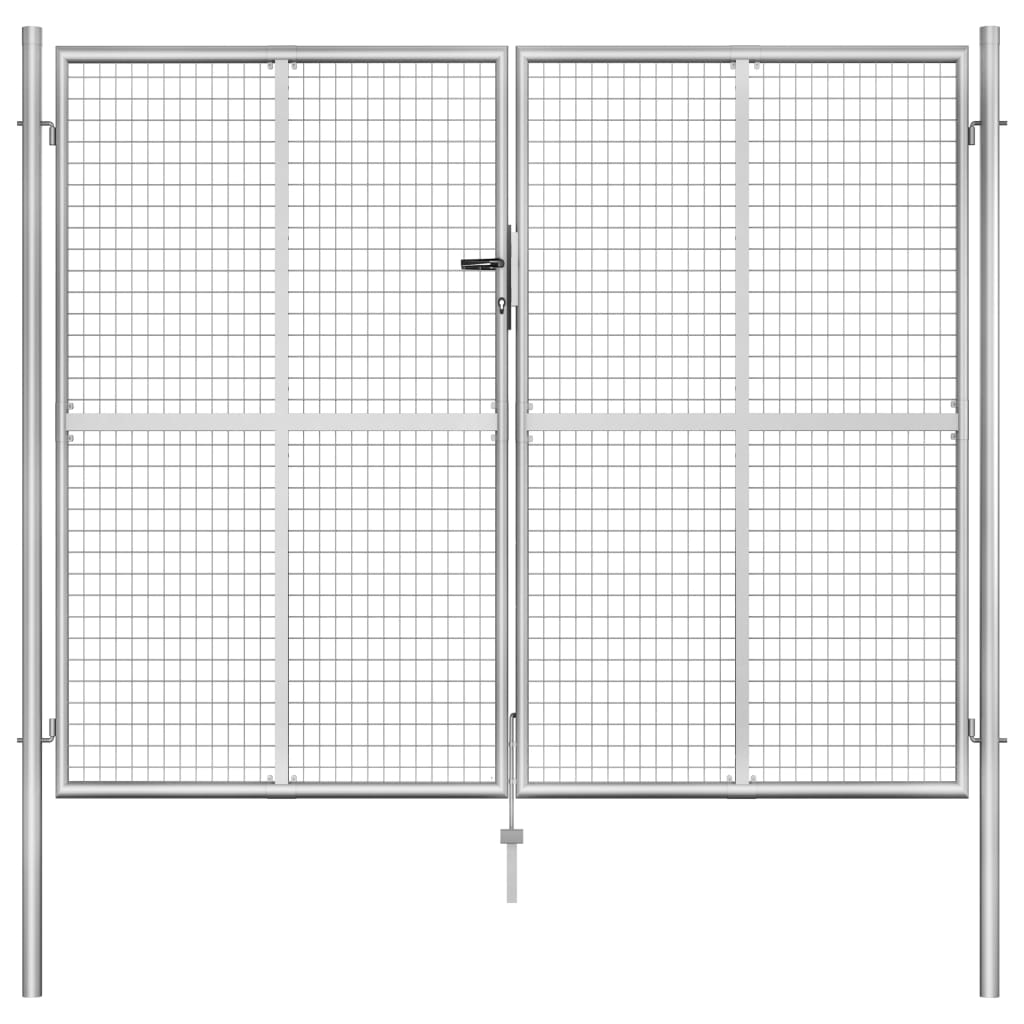 Puutarhan Portti Galvanoitu Teräs 300X200 Cm Hopea