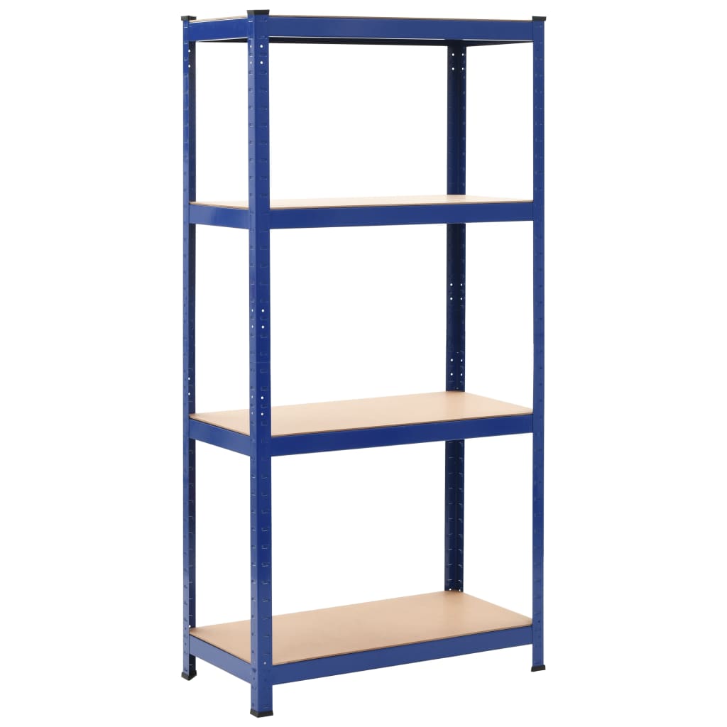 Varastohyllyt 2 Kpl Sininen 80X40X160 Cm Teräs Ja Mdf