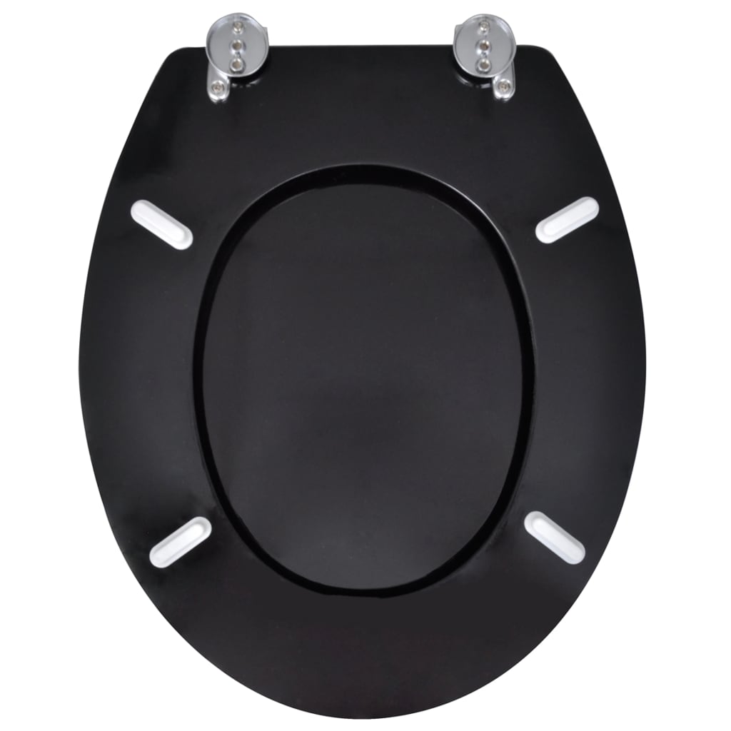 Wc-Istuimet Hard-Close-Kansilla 2 Kpl Mdf Musta
