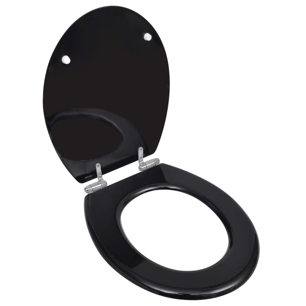 Wc-Istuin Soft Close Mdf Yksinkertainen Muotoilu Musta