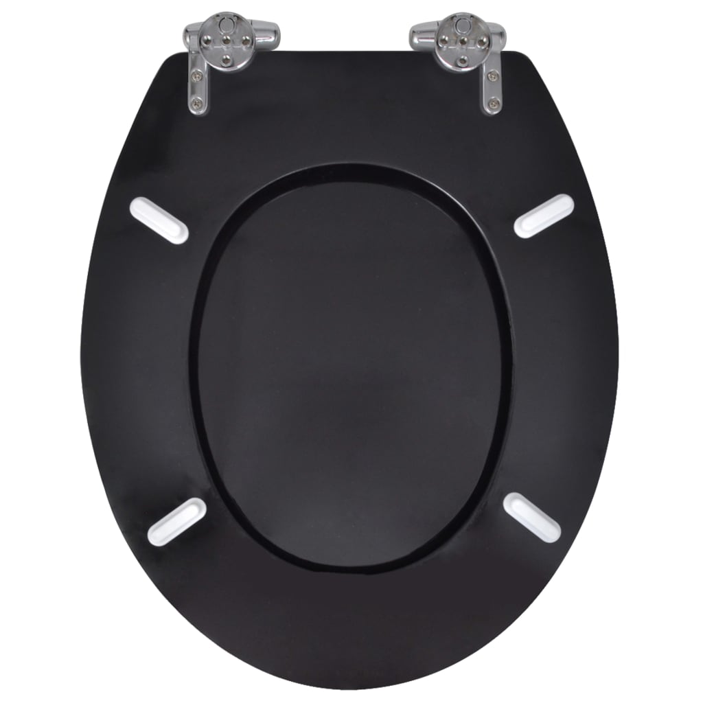Wc-Istuin Soft Close Mdf Yksinkertainen Muotoilu Musta