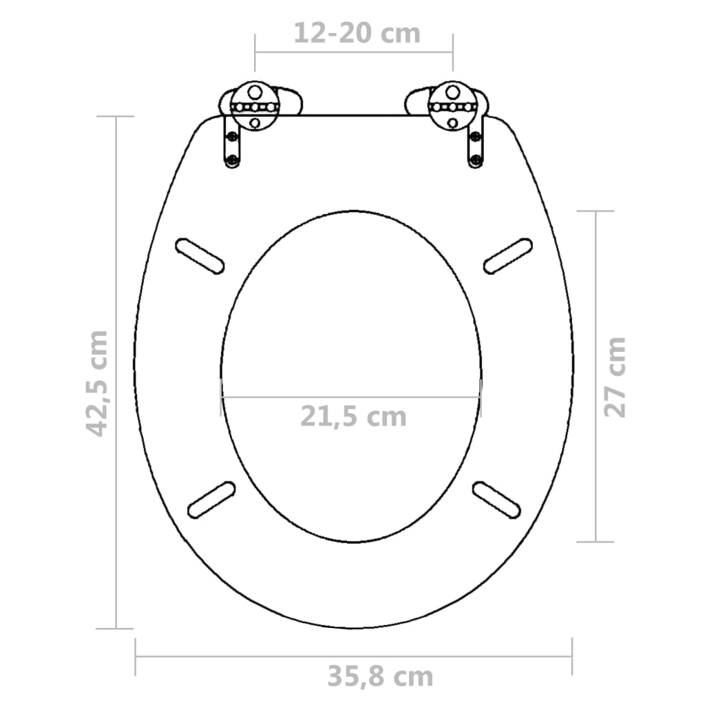 Wc-Istuin Soft Close Mdf Yksinkertainen Muotoilu Musta