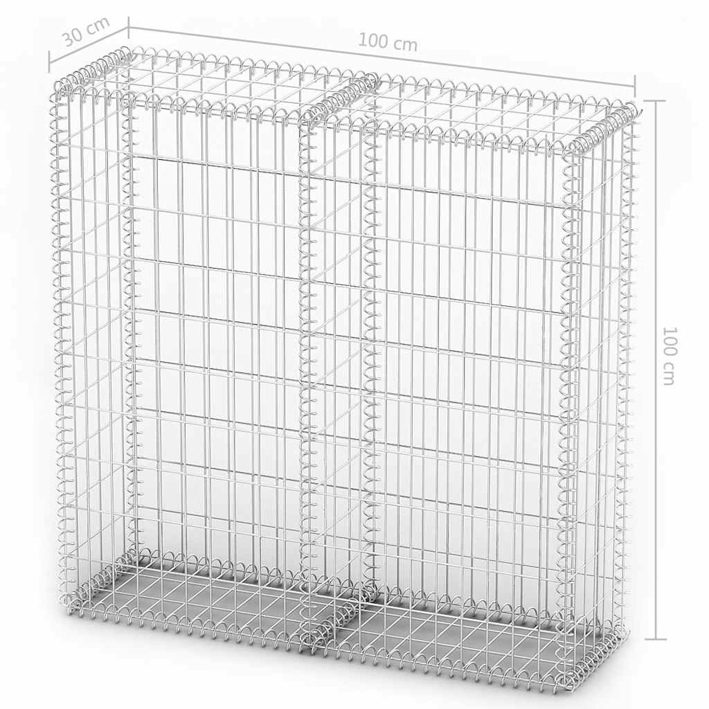 Gabion/Kivikori Kansilla Galvanoitu Vaijeri 100X100X30 Cm