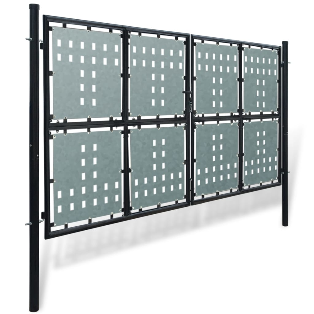 Musta Yksiovinen Aitaportti 300X150 Cm