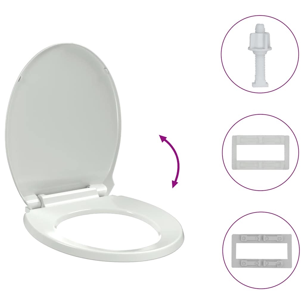 Wc-Istuin Pehmeästi Sulkeutuva Valkoinen Soikea