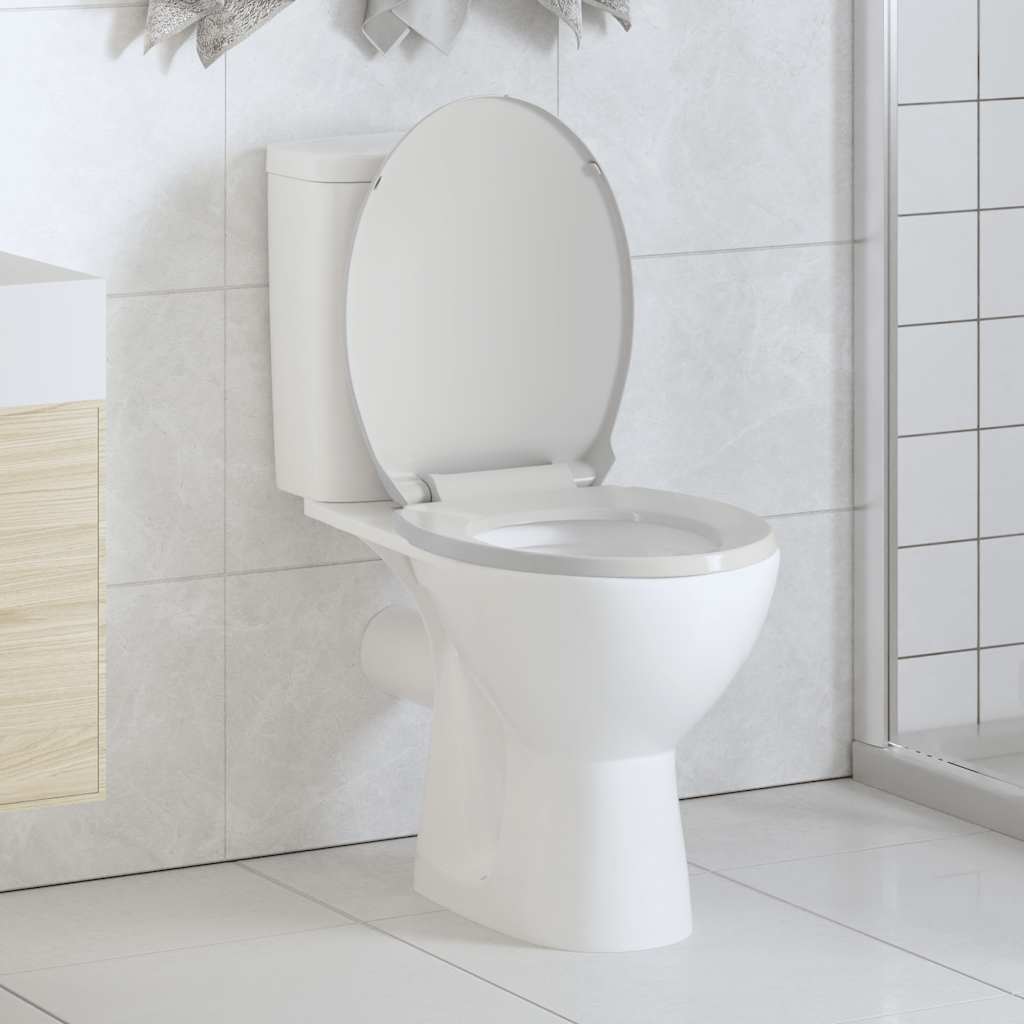 Wc-Istuin Pehmeästi Sulkeutuva Valkoinen Soikea