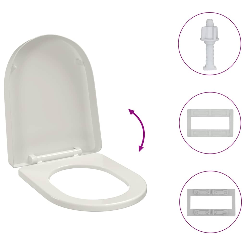 Valkoinen Soft-Close Wc-Istuin Neliö