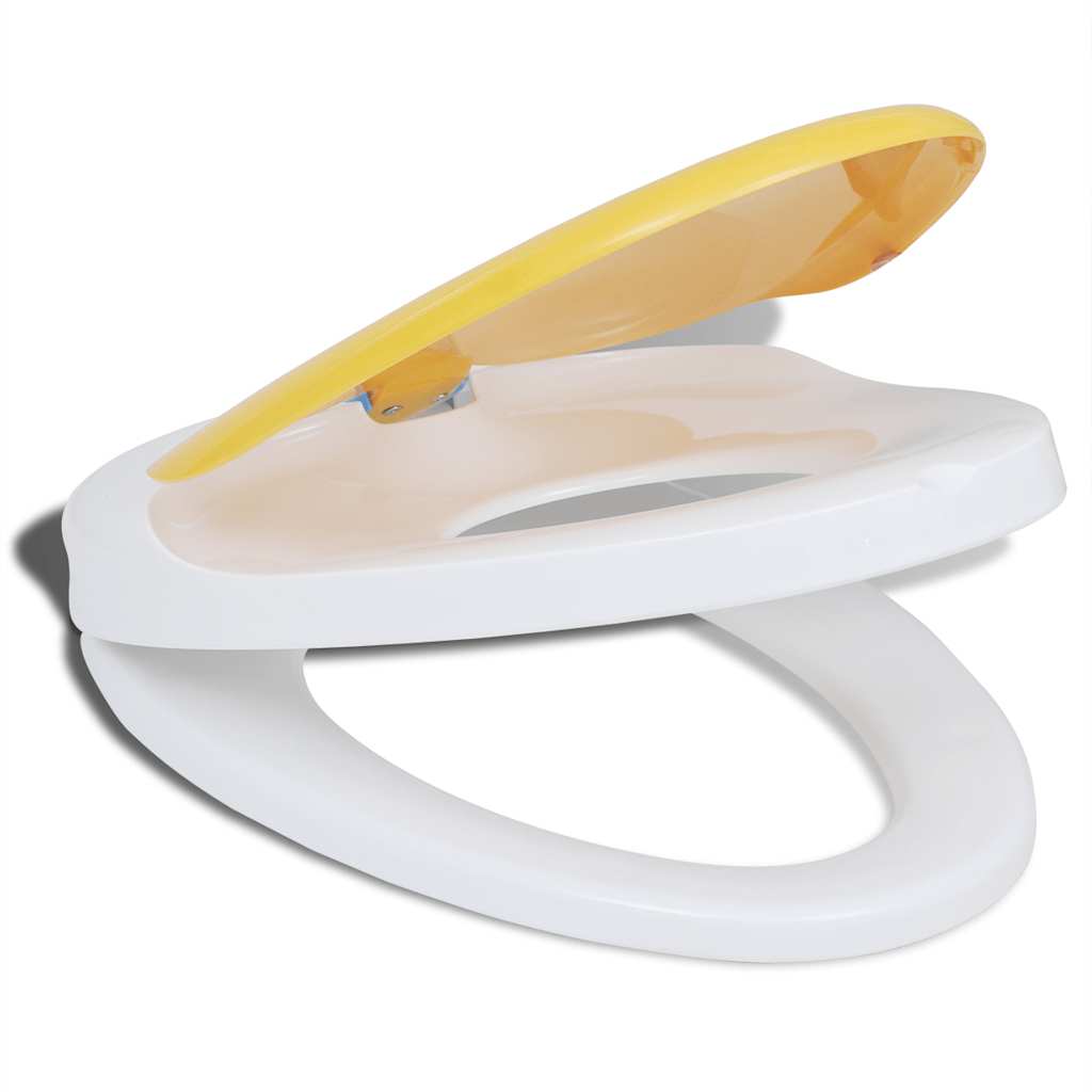 Valkokeltainen Soft-Close Wc-Istuin Aikuiset/Lapset