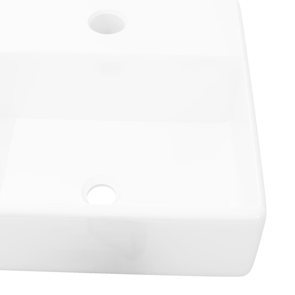 Keraaminen Pesuallas Hanareiällä Neliö Valkoinen