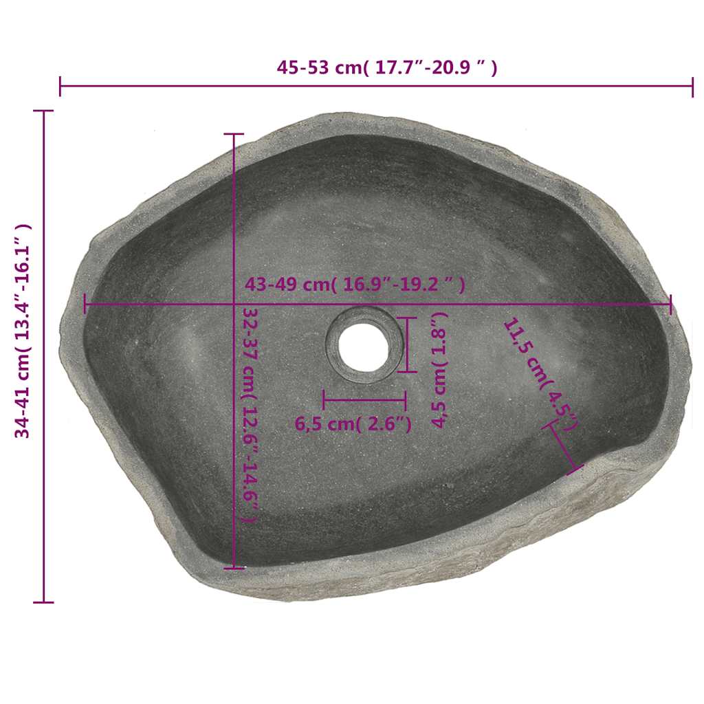 Pesuallas Jokikivi Soikea (45-53)X(34-41) Cm