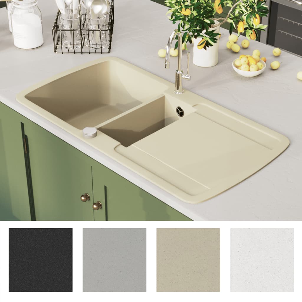 Keittiön Tuplapesuallas Graniitti Beige