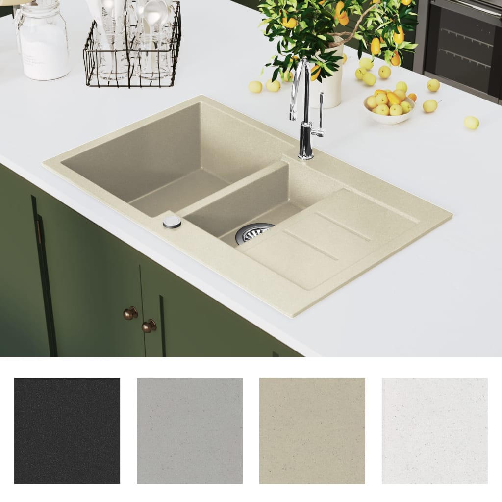 Keittiön Tuplapesuallas Graniitti Beige